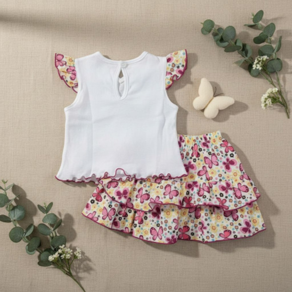 New Baby Girl Outfit set Top short Skirt Headband Size 0 to 3 months - Picture 3 of 3